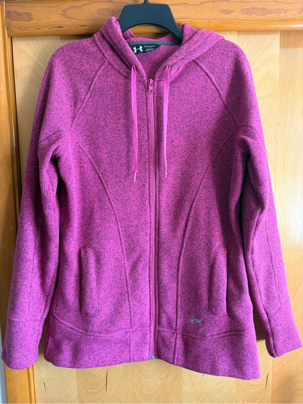 Under Armour Women's Heathered Magenta Full-Zip Hooded Jacket
